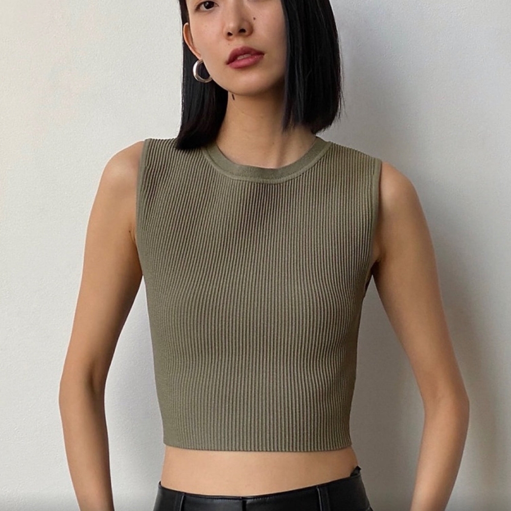 Aritzia Babaton Pia Sculpt Knit Cropped Tank S